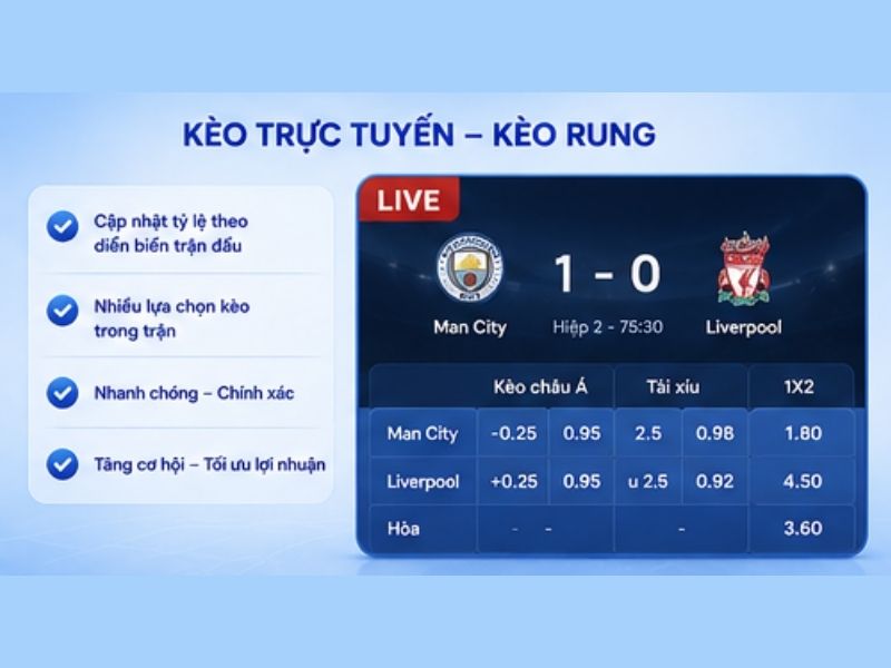 Hỗ trợ theo dõi kèo trong trận