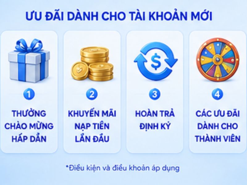 Ưu đãi và khuyến mãi dành cho tài khoản mới tại LLWIN